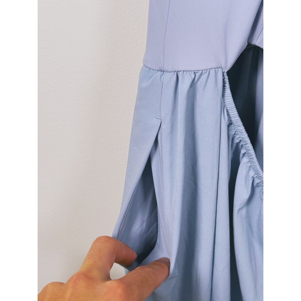 Halara Breezeful A-Line Sleeveless Maxi Dress L Blue Cross Back Casual Travel - Picture 7 of 11